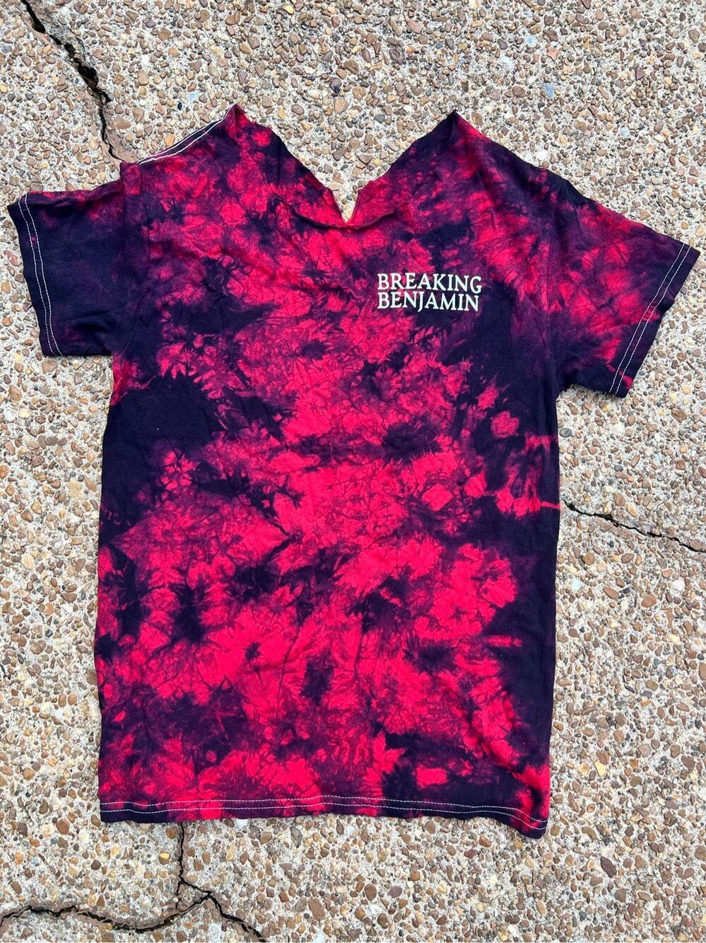 Breaking Benjamin Light That Leads me Home Red Tie dye Concert Tour T Shirt M